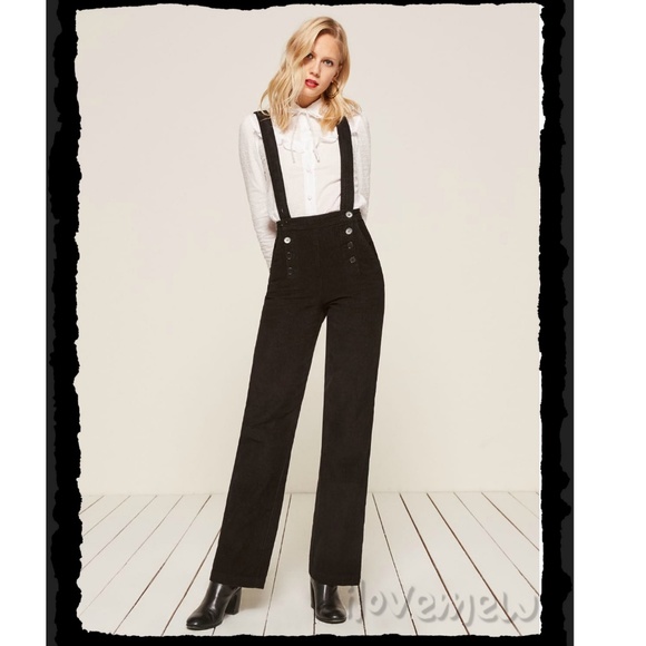 Reformation Pants - reformation duke jumpsuit black courderoy